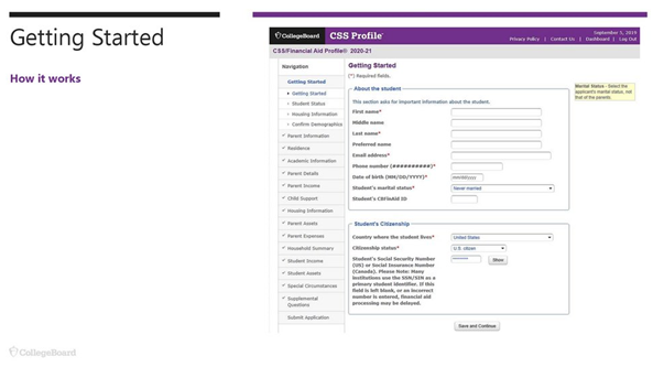 Css Financial Aid Profile Worksheet Worksheets For Kindergarten