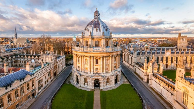 University of Oxford Radcliffe Camera building campus view historic architecture Oxford UK student environment