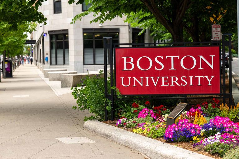 Boston University cost campus sign building image USA